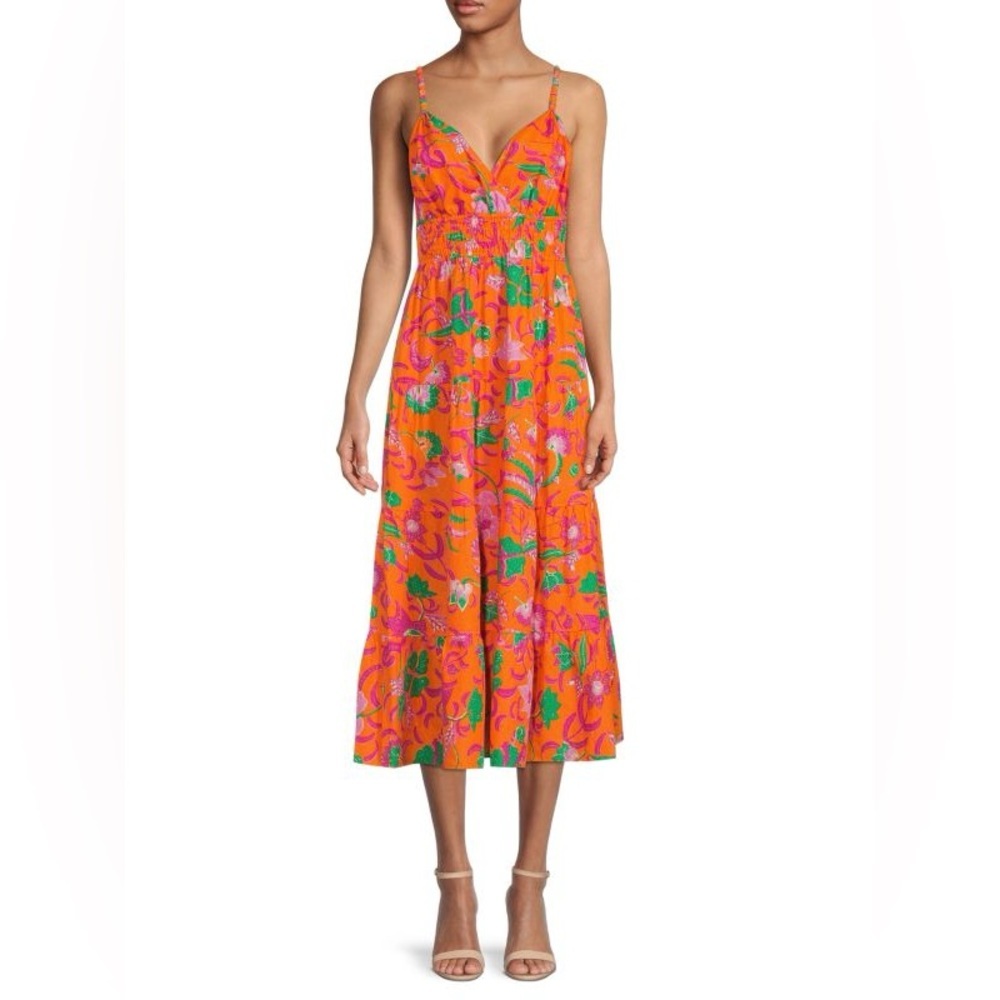 Derek Lam 10 Crosby Cecelia Floral Tiered Midi Dress - Picture 2 of 9